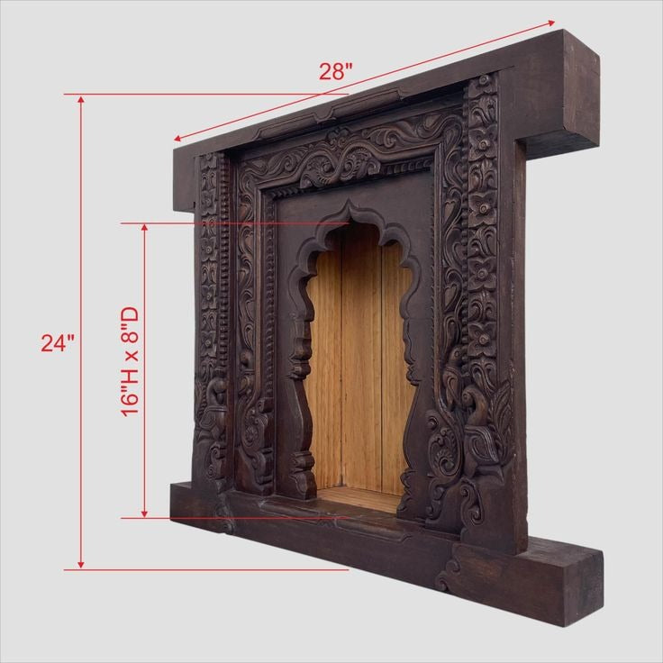 Brown Hand Carved Wooden Wall Bracket