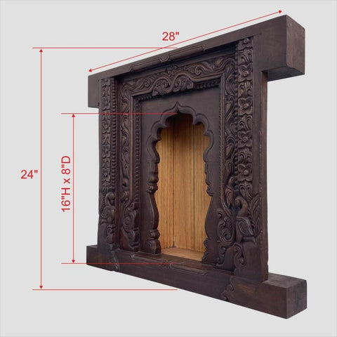 Brown Hand Carved Wooden Wall Bracket