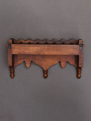 Brown Hand Carved Wooden Wall Bracket