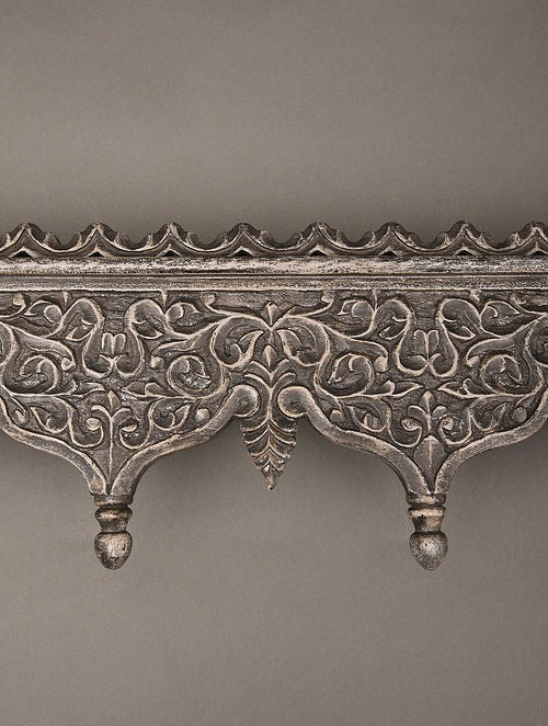 Brown Hand Carved Wooden Wall Bracket