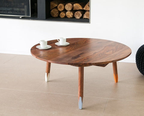 Round Solid Wood Coffee Table