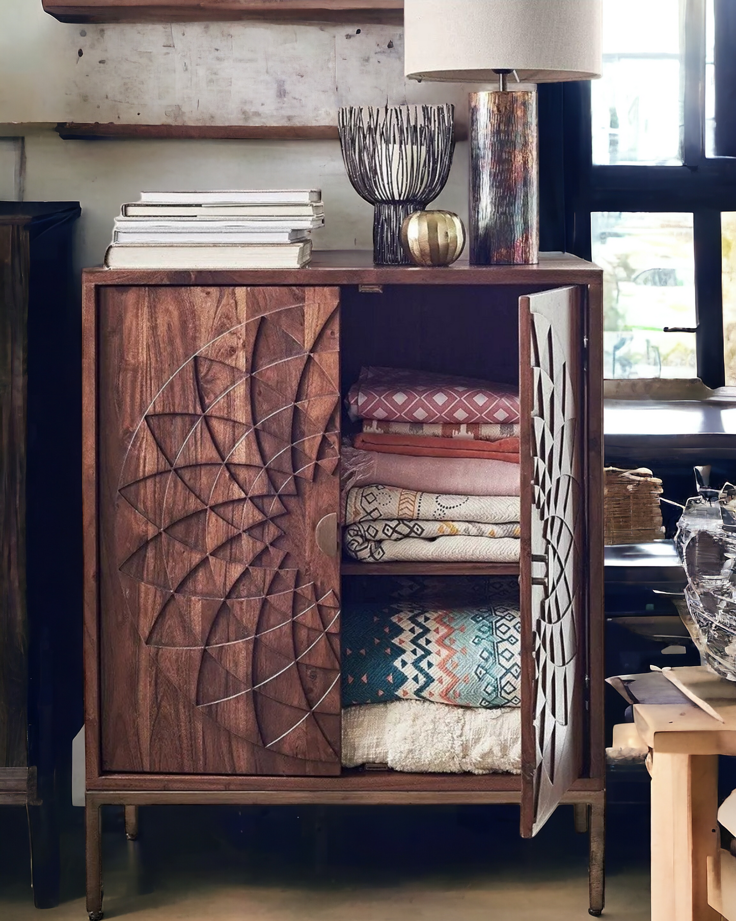 Mango Wood Storage Cabinet