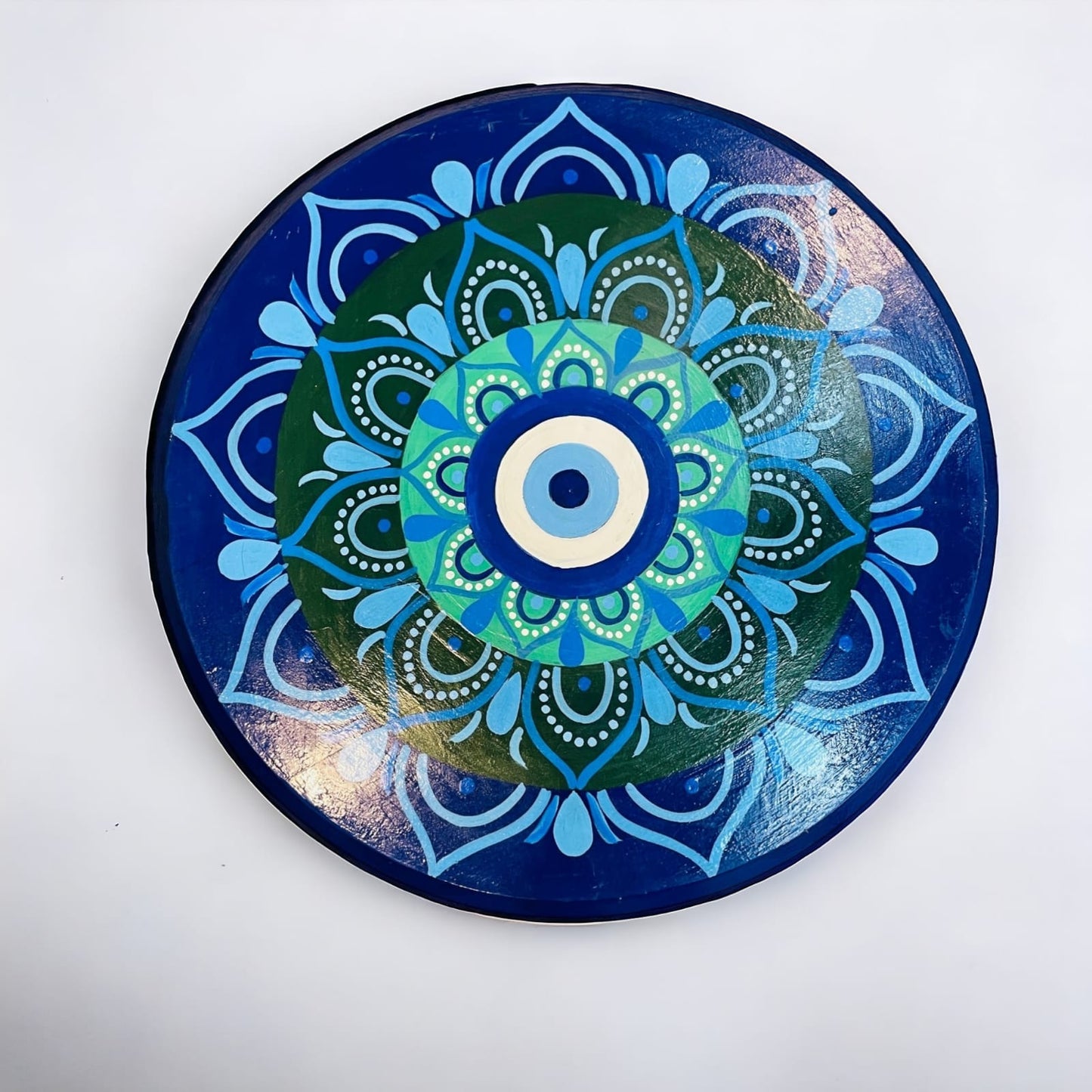 Blue Eye Hand Painted Side Table