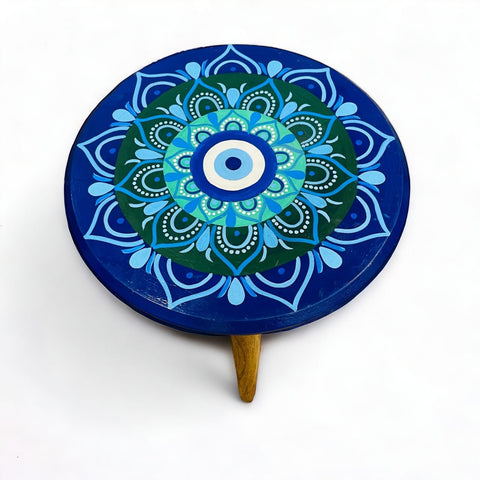 Blue Eye Hand Painted Side Table