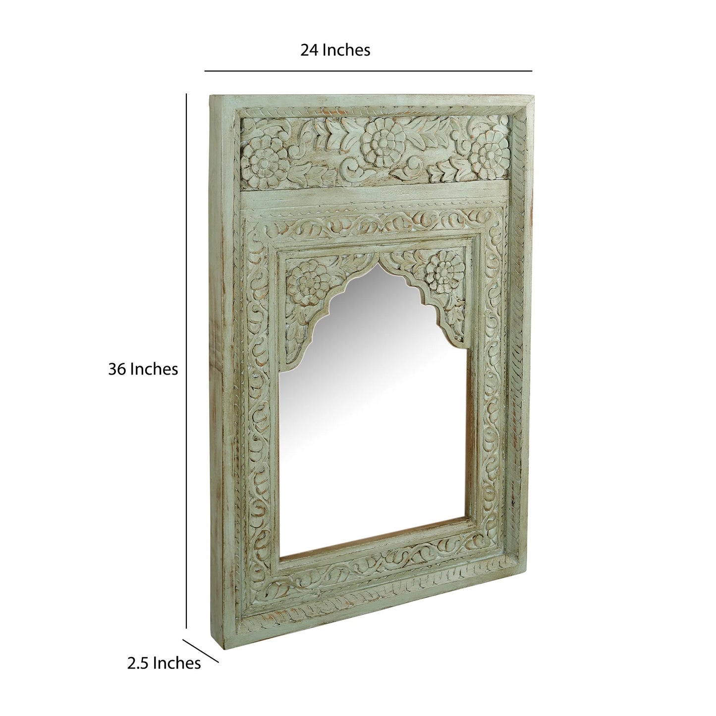 Fizaa Jharokha Green Wall Mirror