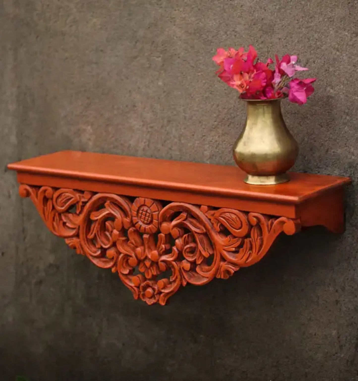 Wall Shelf in Solid Hard Wood | Vintage Style