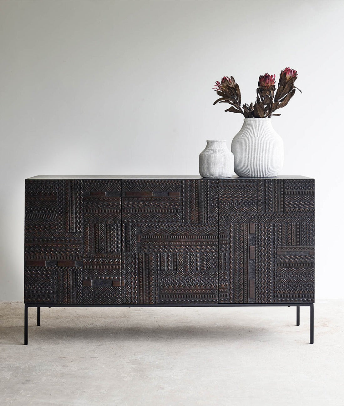 Tabwa Carved Mango Wood Sideboard