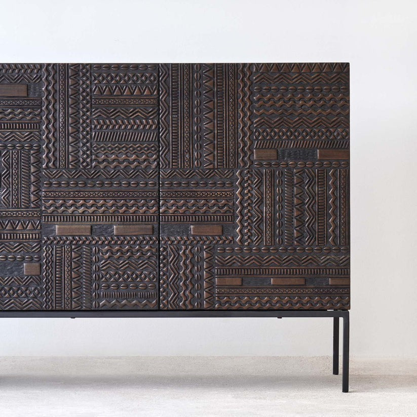 Tabwa Carved Mango Wood Sideboard