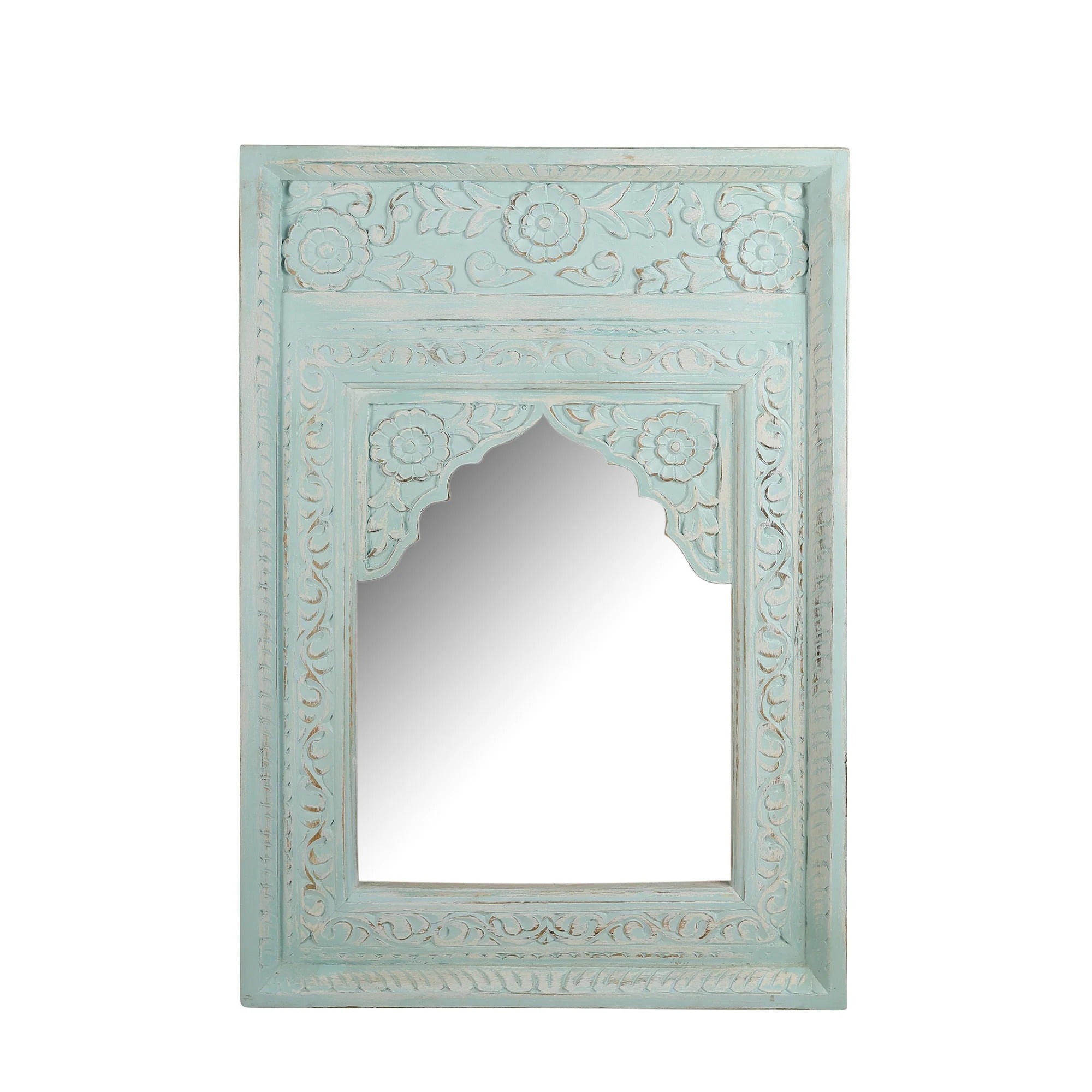 Large black-framed mirror with vintage elegance for modern interiors