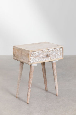 Mango wood bedside table