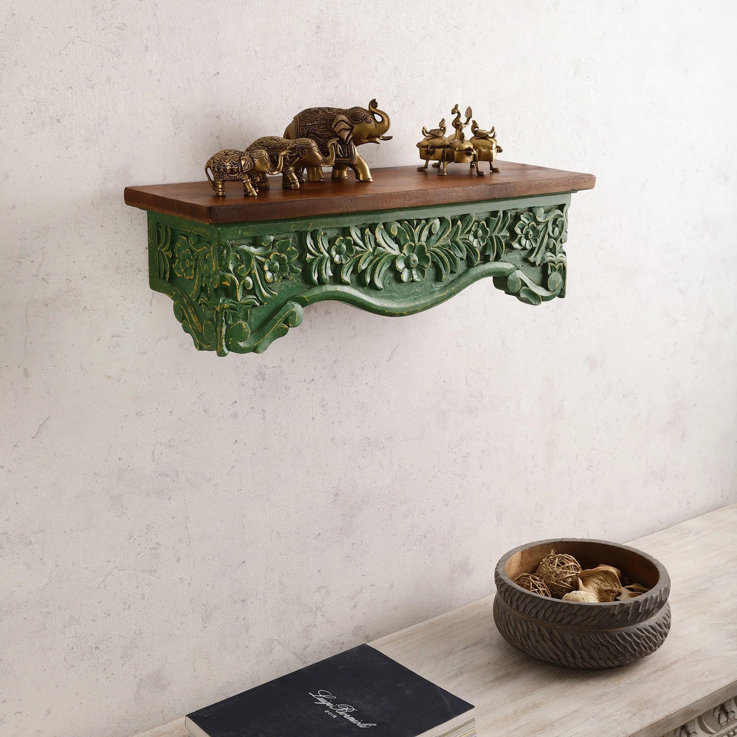 Rooh Hand Carved Wall Shelf