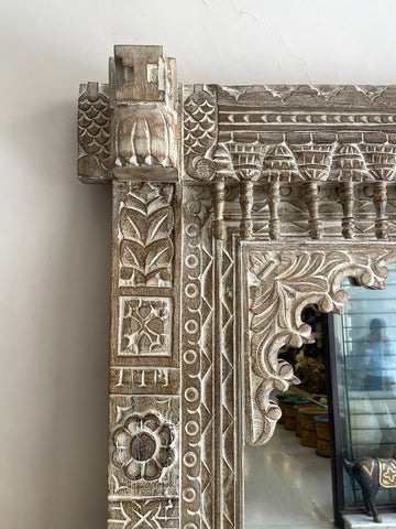 Indian Handcarved wooden Jharokha Mirror