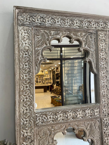 Hand carved 4 Jharokha Mirror