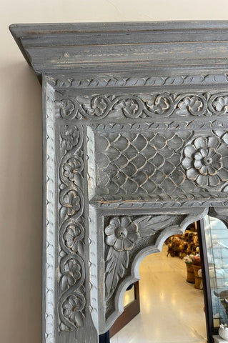 Handcarved Wooden Vintage Wall Mirror