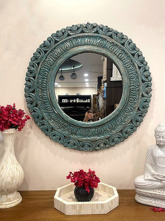 Heritage Inspired: Handcarved Indian Round Wall Decor