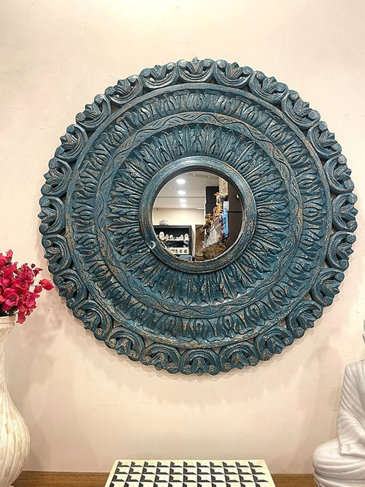 Heritage Inspired: Handcarved Indian Round Jharokha Wall Decor