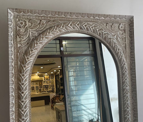 Long standing Handcarved Wooden Long Jharokha Mirror