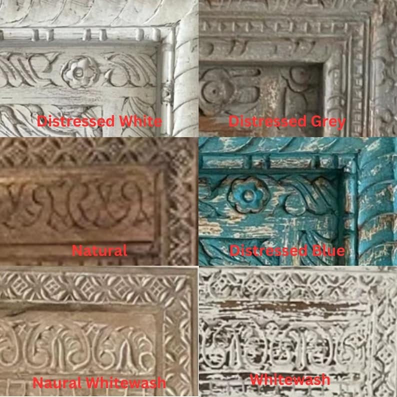 Noor Hand Carved Whitewash Wall Shelf