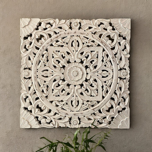 Handcrafted Wooden Carved Panel with intricate detailing, perfect for vintage wall decor, retro wall art, and antique home decor. Ideal for enhancing living rooms, bedrooms, and more with timeless charm.