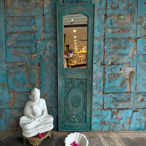 Jharokha Mirror Intricately Hand Carved: Indian Wall Decor