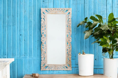 Rectangular Wall Mirror in Mango Wood