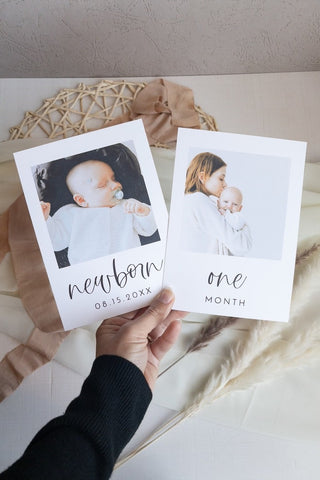 First Birthday Photo Banner, 1st Birthday Photo Banner, Modern Minimalist Monthly Milestone Photo Cards, Gender Neutral Photo Cards JOLIE